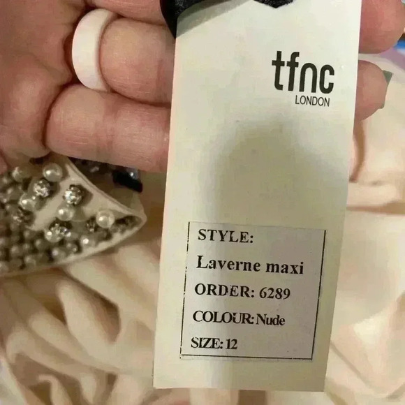 TFNC Bridesmaid blush Maxi Dress Size 12 - Picture 5 of 8